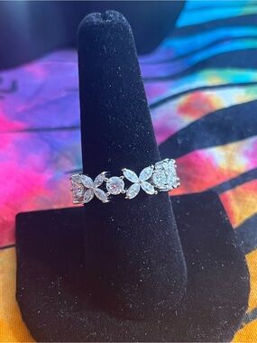 NWT 3.71 CTW Moissanite Floral Marquise Ring Size 9